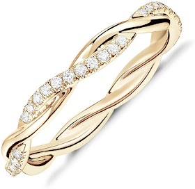 PAVOI 14K Gold Plated Cubic Zirconia Twisted Rope Eternity Band for Women | iko womens fashion