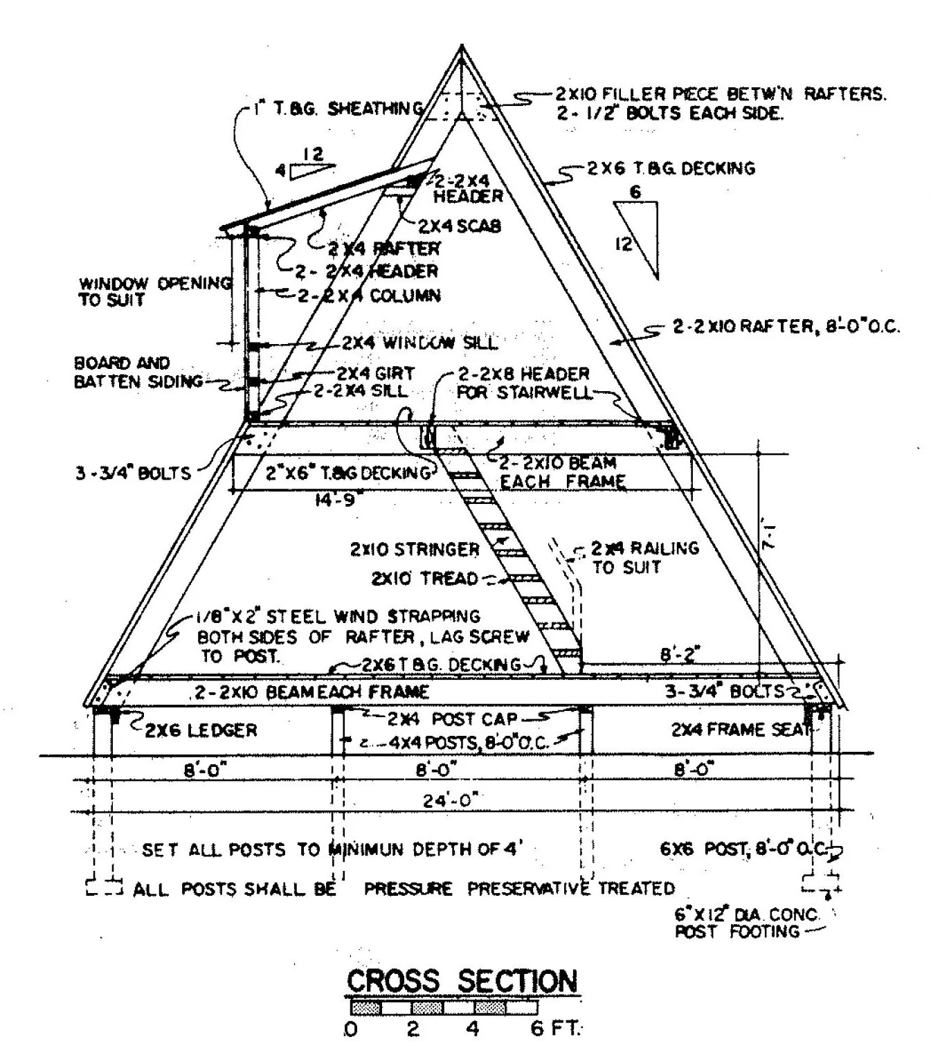 Free A Frame House Plan with Deck
