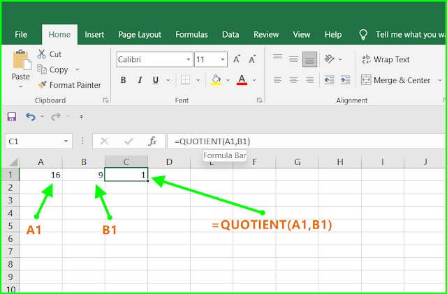 How to use the Excel QUOTIENT function