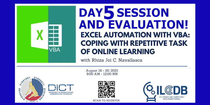 DAY 5 SESSION | EVALUATION FORM ON DICT EXCEL AUTOMATION WITH VBA FREE WEBINAR FOR TEACHERS 