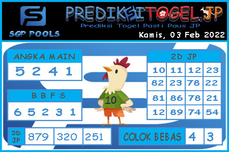 Prediksi Togel Singapura JP Kamis 03 Februari 2022