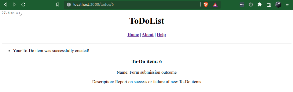 ToDoList form submit success