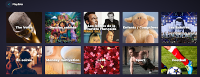 La rubrique « Playlists » de Playup