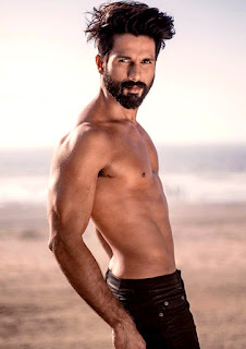 shahid kapoor hair style, body show near the sea shore