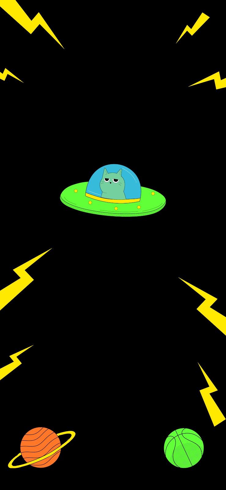 alien cat minimalist illustration