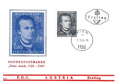 FDC "200ieme anniversaire de la mort de Peter Anich" - Autriche 1966