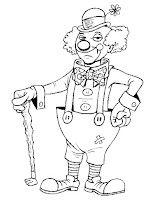 Angry clown coloring page