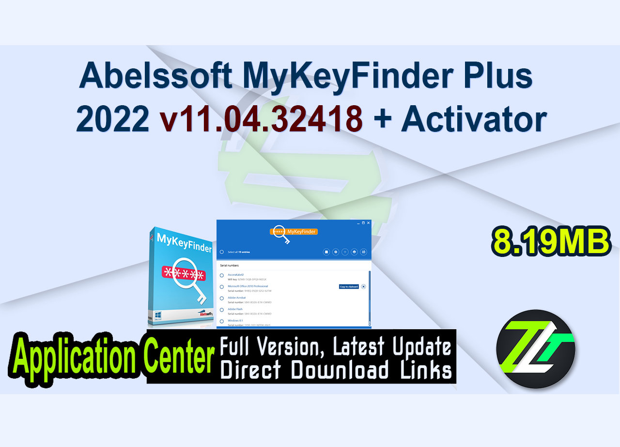 Abelssoft MyKeyFinder Plus 2022 v11.04.32418 + Activator