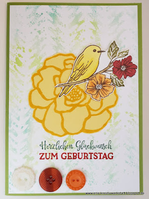 "Schöne Grüsse" mit gestempelten Schablonen Stampin' Up! www.eris-kreativwerkstatt.blogspot.de