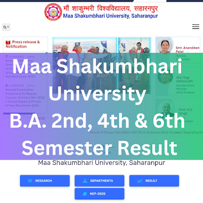 MSU Saharanpur B.A. Result 2023: BA 2nd, 4th & 6th Semester Result