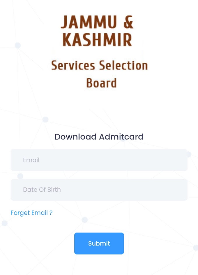 JKSSB SI FINANCE ADMIT CARD'S AVAILABLE NOW, DOWNLOAD HERE