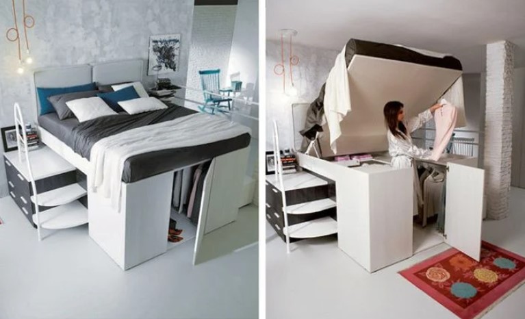 multifunctional bed for small spaces