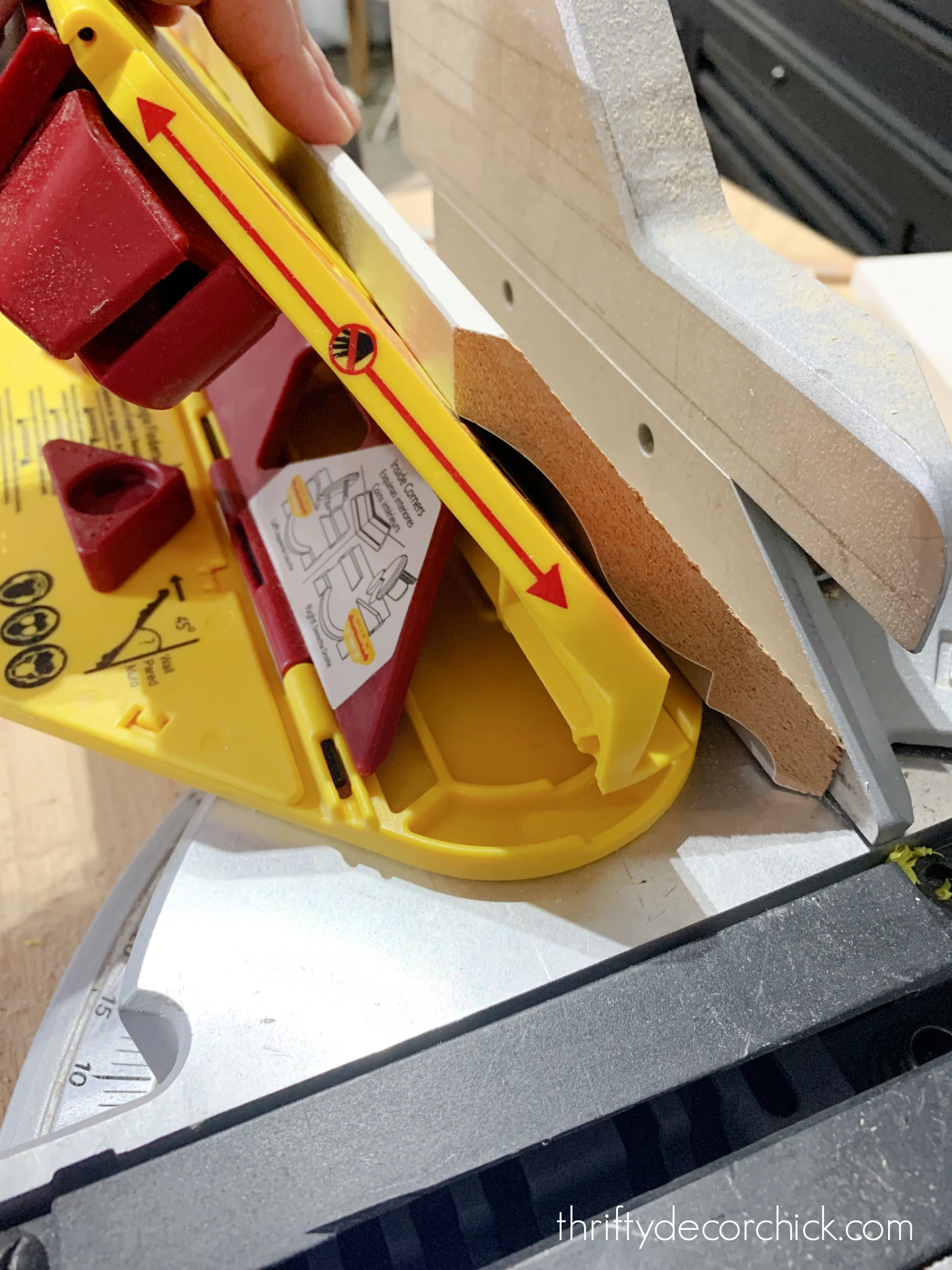 cutting crown with jig on saw