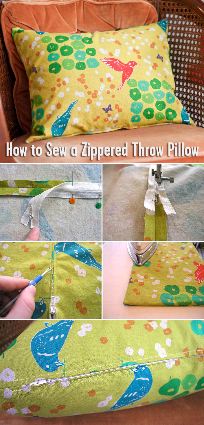 How to Sew a Zippered Throw Pillow