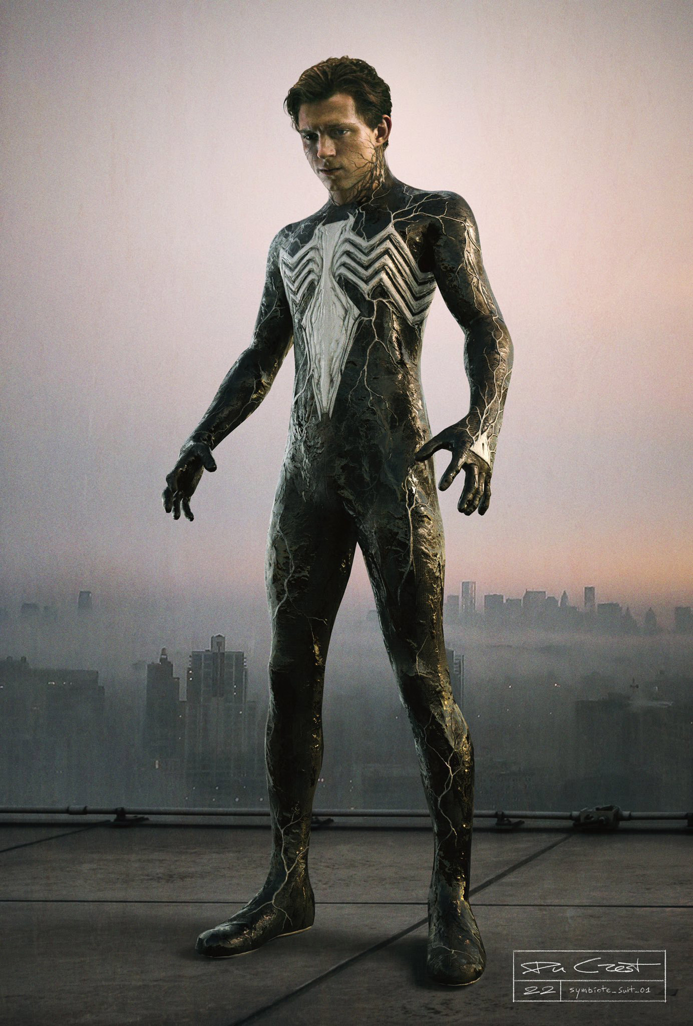 Arte conceitual do Homem-Aranha mostra Tom Holland no traje Venom