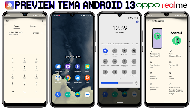 Preview Theme Android 13 OPPO & Realme