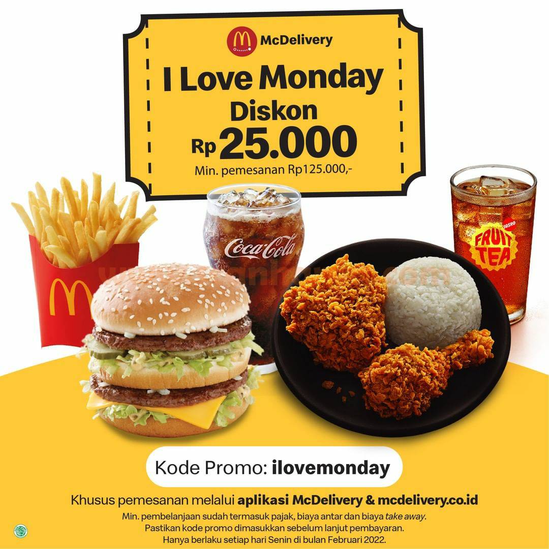 Promo McDonalds I Love Monday Diskon Rp 25.000