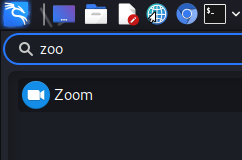 zoom on kali linux menu