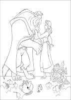 Belle and the beast coloring sheet