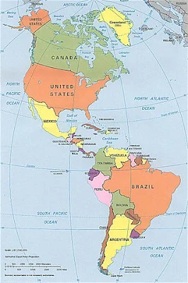 Political division of the North and South America