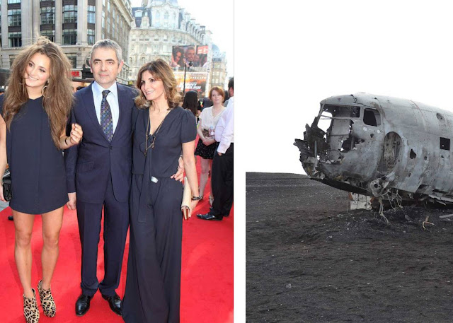 Rowan Atkinson saves his family from a plane crash