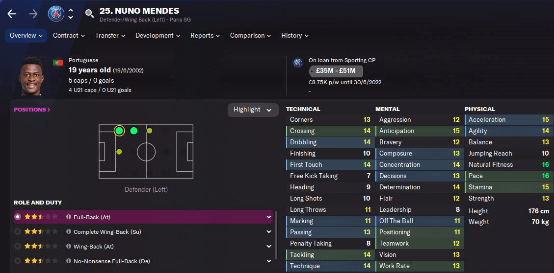 FM22 Nuno Mendes SA