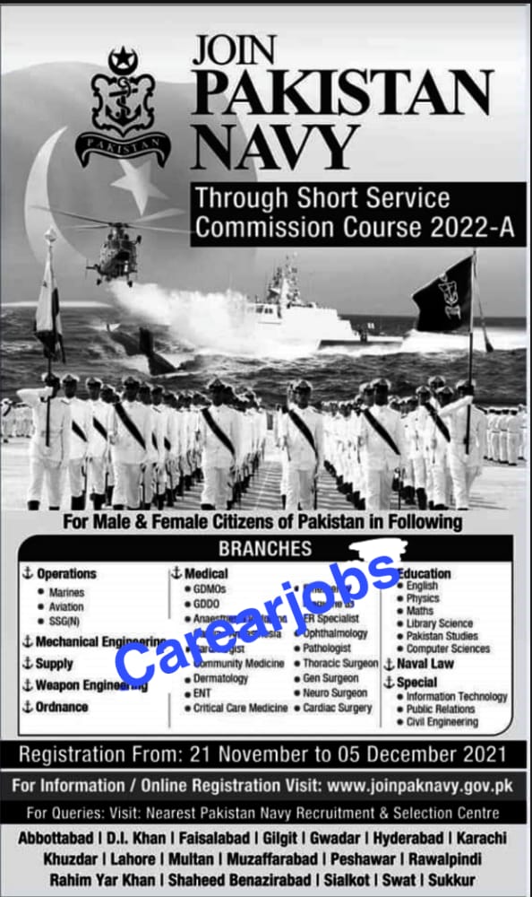 Joined Pakistan Navy Latest Jobs 2021 IN SSC Course 2022-A