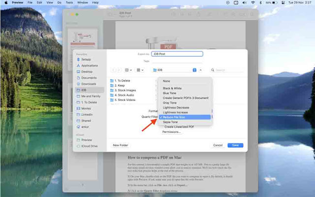 قم بتقليل حجم ملف PDF باستخدام Preview على نظام Mac
