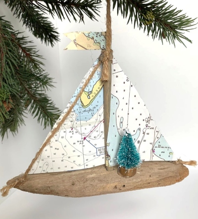 Driftwood Sailboat Ornaments