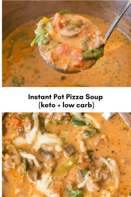 Home / Dinner Instant Pot Pizza Soup (keto + low carb)