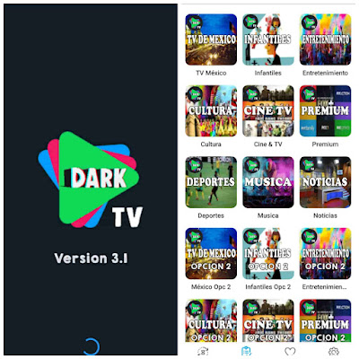 Dark TV Aplicación Para ver TV PREMIUM GRATIS En Android