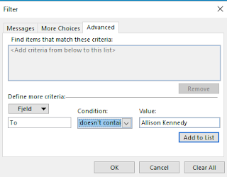 screenshot Outlook Advanced Filter