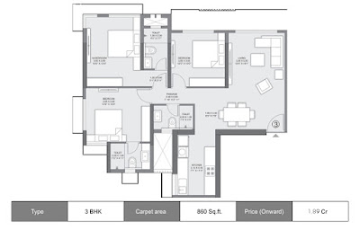 Godrej Nest 3BHK Floor Plan