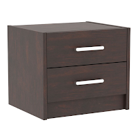Bedside table with 2 walnut drawers 47.5x40.5x40.5