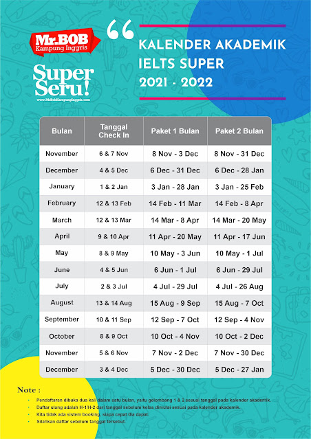 kalender 2022 kampung inggris