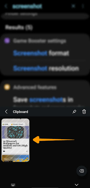 Screenshot Saved on Clipboard Picture