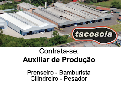 Tacosola abre vaga para Auxiliar de Produção e outras funções em Novo Hamburgo