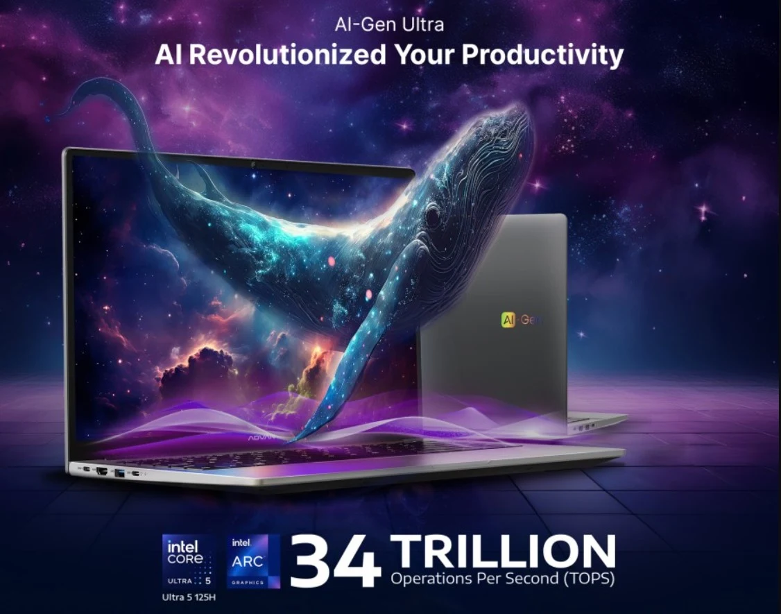 Laptop AI Kencang Murah, Advan AI Gen Ultra Bertenaga Intel Core Ultra 5 125H