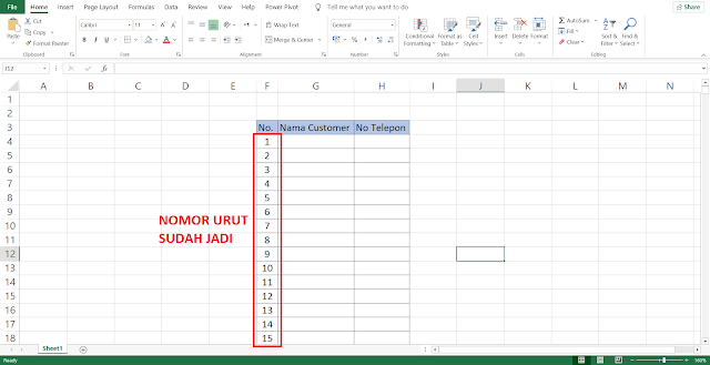 Cara Cepat Membuat Nomor Urut di Microsoft Excel Hingga Ribuan