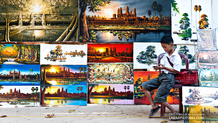 Paintings at Banteay Kdei in Siem Reap