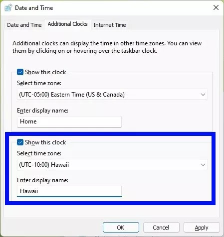 add-multiple-clock-taskbar-windows-11