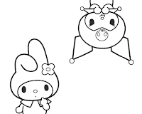 Kuromi and My Melody coloring page