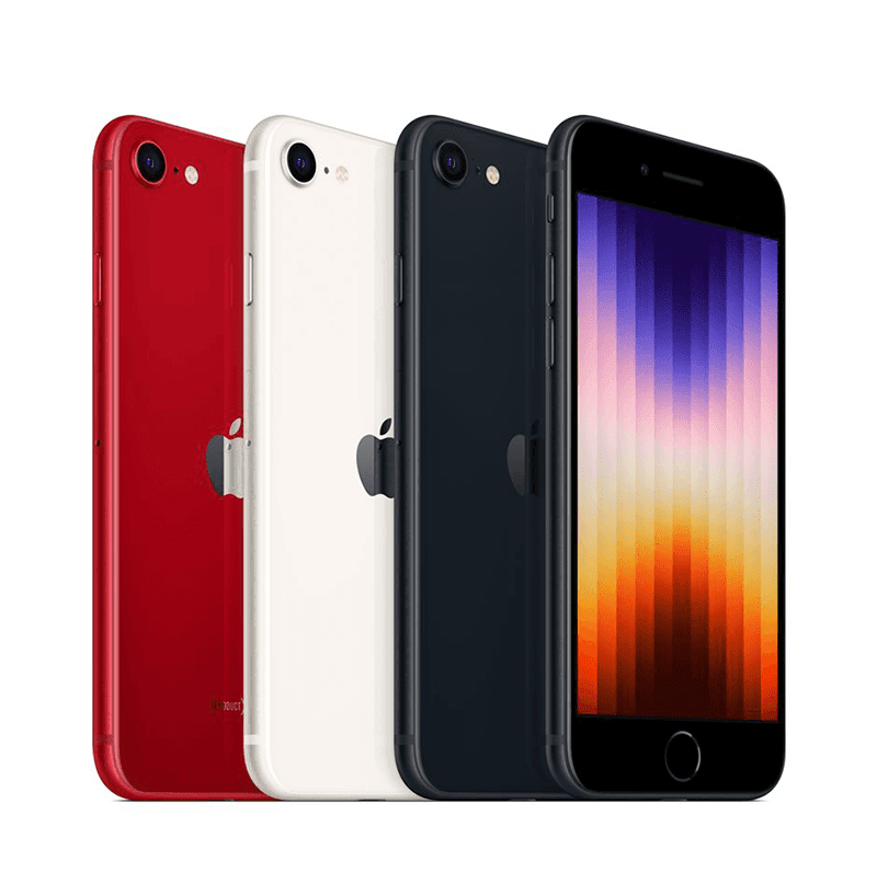 Different colors of iPhone SE 2022