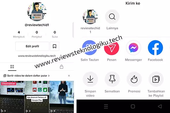 cara menyematkan video di tiktok lite