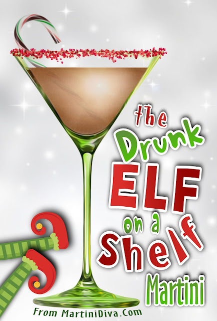 DRUNK ELF on a SHELF MARTINI Christmas Cocktail Recipe