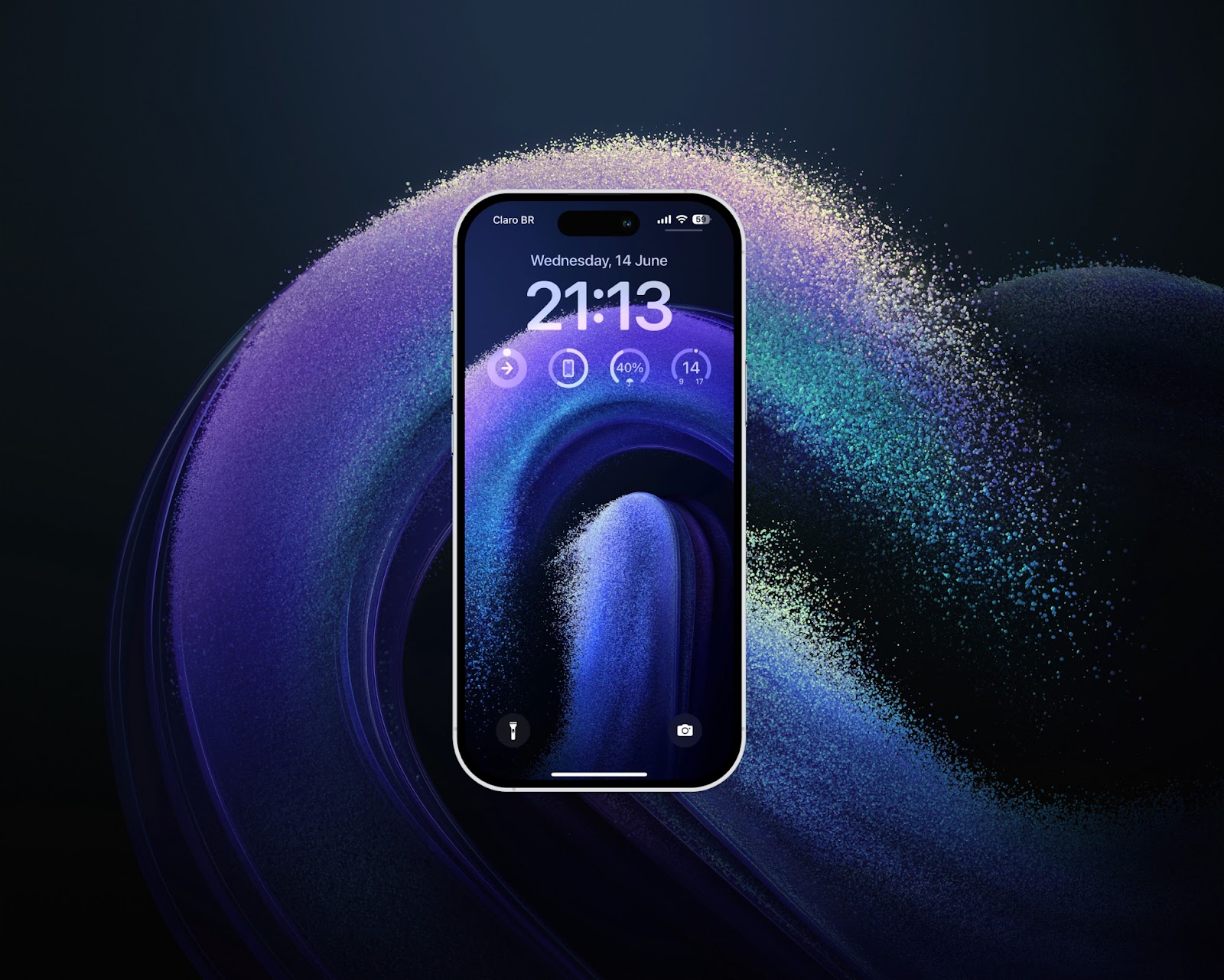 Blue Particles Abstract Background for Lock Screen