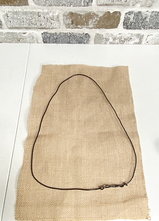 wire glued to burlap