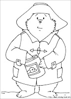 Paddington Bear coloring page eating jam