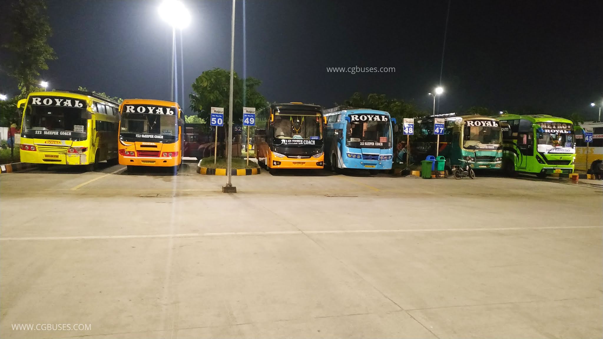 Royal Travels buses at New Bus Stand Raipur