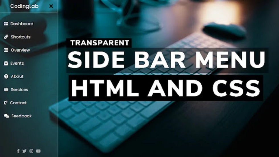 Боковое меню с использованием HTML и CSS